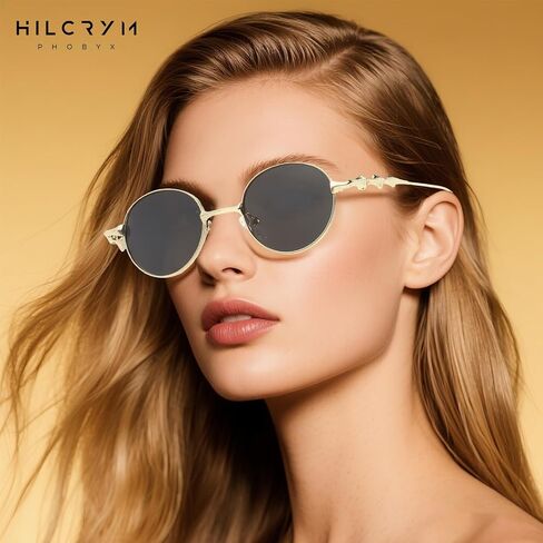 Vintage Oval Polarizing Sunglasses Men and Women UV400 Metal Frame Fashionable in Saudi Arabia