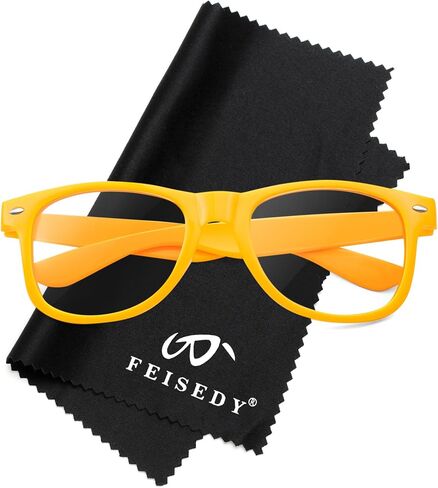 Feisedy Classic Square Eyewear Frame Clear Lens Retro Nerd Gake Gakees for Men Women Cosplay Costume Eyeglasses B0276 in Saudi Arabia