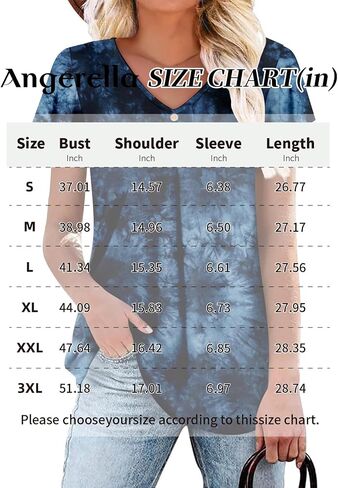 Angerella Women Tunic Tops Dressy Casual Summer Short Sleeve V Neck Shirts Floral Loose Fit Pleated Boho Top S-3XL in Kuwait