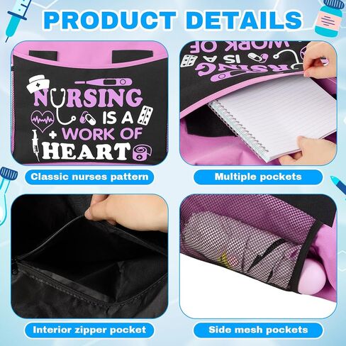 5 Pcs Nurse Gifts for Women Include Zippered Tote Bag Survival Kit Bag 16 oz Glass Cup Bracelets and Sock Nurses Week Appreciation Gift Set for Female Rn School Graduation(Pink) in Saudi Arabia
