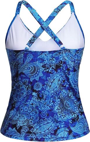 Women Tankini Bathing Suit Top - Twist Front V Neck Swim Top Only Cross Tummy Control Swimsuit 2025 in Saudi Arabia