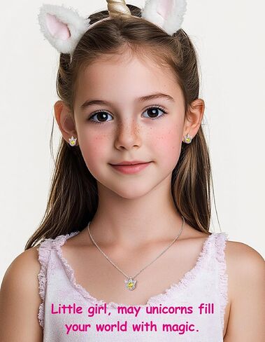 Birthstone Earrings for Girls, 925 Sterling Silver Stud Earrings for Women, Unicorn Gifts for Girls, Cubic Zirconia Studs Earrings, Unicorn Birthday Christmas Gifts for Teens Women in Saudi Arabia