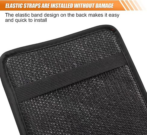 Leather Center Console Cover for Cars - Waterproof Armrest Seat Box Cover Protector Car Center Console Armrest Pad- Universal Middle Console Arm Rest Cover Cushion Pad for Most Vehicles (Black/Red) in Saudi Arabia
