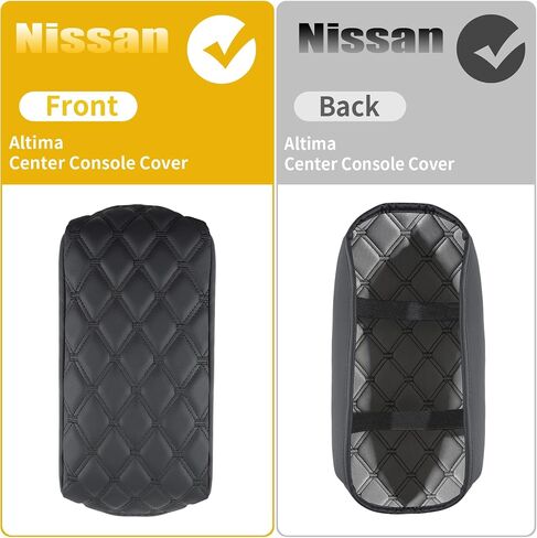 غلاف وحدة تحكم Custom Custom Custom Custom Custom Fit For 2013-2018 Nissan Altima- غطاء مركز ذراع الجلود المقاوم للماء - الحماية الكاملة - أسود in Saudi Arabia