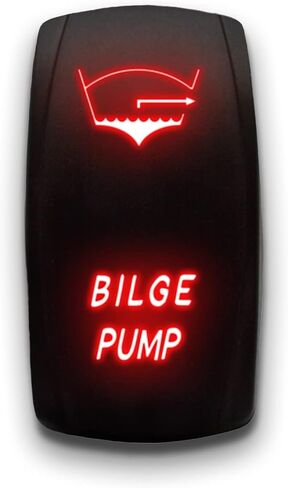 مضخة Bilge - Red - Switch Dual Light - Rocker LED المحفور بالليزر Stark - 20A 12V ON/OFF 5 -PON in Kuwait