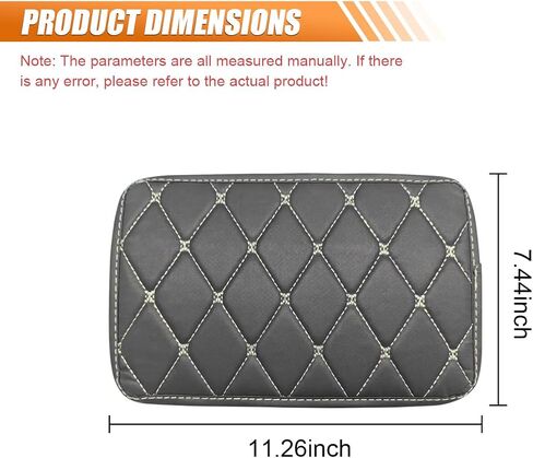 Leather Center Console Cover for Cars - Waterproof Armrest Seat Box Cover Protector Car Center Console Armrest Pad- Universal Middle Console Arm Rest Cover Cushion Pad for Most Vehicles (Black/Red) in Saudi Arabia