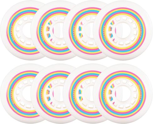 Lollipop Boardwalk Inline Skate Wheels (8-Pack with Bearings, Spacers and Washers) (Various Size Options Available) in Saudi Arabia