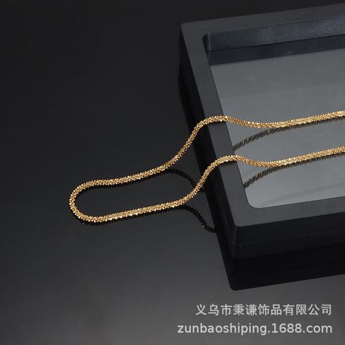 925 sterling silver layered Snake 2mm Thin box chain 18k gold necklace for women trendy Stack Non Tarnish chain plated Tarnish Resistant Waterproof Hypoallergenic Diamond Cut Rope 6/18/20Inches in Saudi Arabia