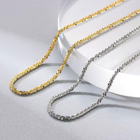 925 sterling silver layered Snake 2mm Thin box chain 18k gold necklace for women trendy Stack Non Tarnish chain plated Tarnish Resistant Waterproof Hypoallergenic Diamond Cut Rope 6/18/20Inches in Saudi Arabia
