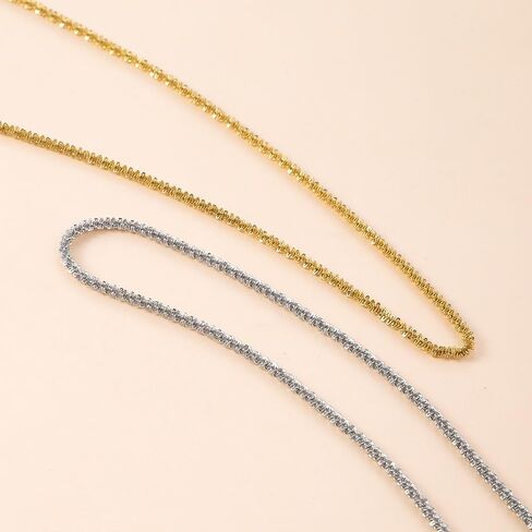 925 sterling silver layered Snake 2mm Thin box chain 18k gold necklace for women trendy Stack Non Tarnish chain plated Tarnish Resistant Waterproof Hypoallergenic Diamond Cut Rope 6/18/20Inches in Saudi Arabia