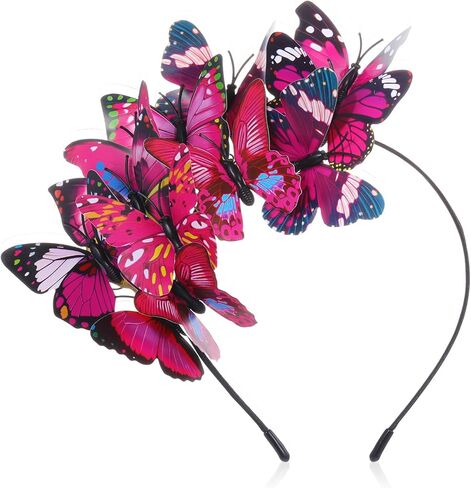 Zeyune Butterfly Fascinator Hat Monarch Butterfly Headband Women Tea Party Headband Festival Wedding Headpiece in Kuwait