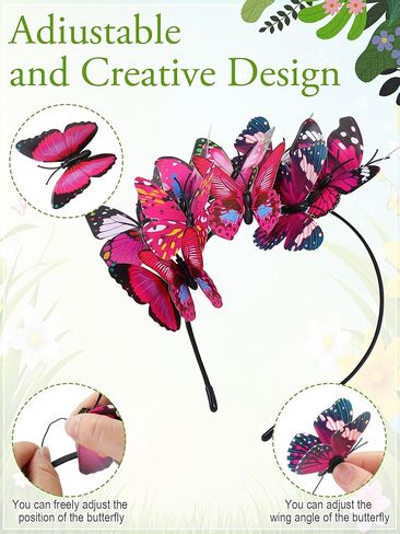 Zeyune Butterfly Fascinator Hat Monarch Butterfly Headband Women Tea Party Headband Festival Wedding Headpiece in Kuwait