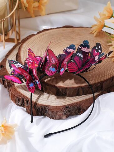 Zeyune Butterfly Fascinator Hat Monarch Butterfly Headband Women Tea Party Headband Festival Wedding Headpiece in Kuwait