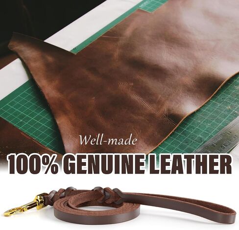 Leather Dog Leash 3ft Dog Leashes for Large Dogs Heavy Duty Training Leash for Medium/Small Dogs Soft Brown Leather Leash in Saudi Arabia