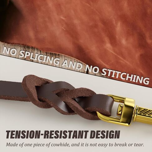 Leather Dog Leash 3ft Dog Leashes for Large Dogs Heavy Duty Training Leash for Medium/Small Dogs Soft Brown Leather Leash in Saudi Arabia