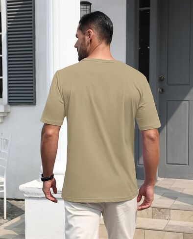 EKLENTSON Men's T-Shirts Short Sleeve Cotton Crew Neck Lightweight Tee Shirts Casual Summer Basic Tops with Pocket in Saudi Arabia
