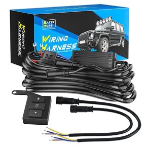 طقم تسخير الأسلاك الخفيف مع التحكم عن بُعد ، 5 أوضاع و 3 مفاتيح تشغيل/إيقاف ، 18 AWG Lead Fuse-2 Leads لمركبات 12 فولت العمل الإضاءة الخفيفة للشاحنة ، سيارات الدفع الرباعي ، على الطرق الوعرة على الطرق الوعرة