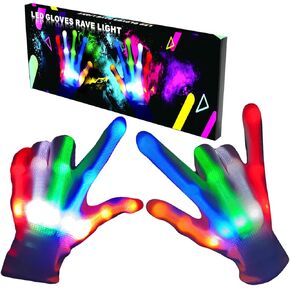 LED Gloves Boys Girls Toys Age 3-5 6-8 8-12, Halloween Christmas Birthday Stocking Stuffers for Kids Teens Adults