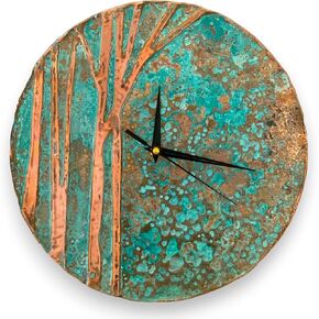 Handmade Copper Wall Clock Artisan Touch in Every Piece - Tree of Time Wall Decor Copper Clock for Living Room, Office, Kitchen & Bedroom (11 Inch)