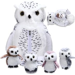 5 PCS Goat Plush Toys Gift Set 15.7 Mommy Goat Goat White White With With 4 Frids Pretting in Belly Belly Reseruing Plushie Toy Ster