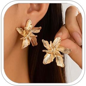 Chunky Gold Earrings for Women Gold Statement Earring Chunky Stud Earrings Irregular GoldDangle Earring Trendy Prom Jewellery Gift
