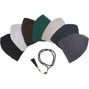 7 Pieces - 100% Cotton Kufi Hat - Kufi Hats for Men Muslim - Muslim Hats for Men - Perfect Ramadan Gifts - Skull Cap