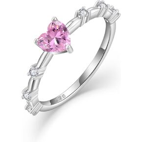 رنين الوعد للنساء 925 Sterling Silver Heart Rings Starings الذكرى السنوية الخاتم الحلقة الحجم 6-9