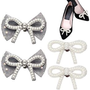 Rhinestone Bow Shoe Clips - Detachable Crystal Shoe Decorations for Sandals, High Heels, Flats - Suitable for Wedding Party