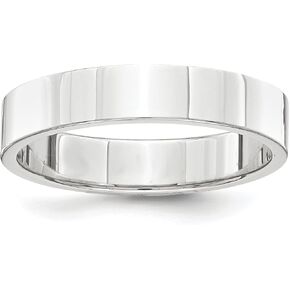 Solid Platinum 4 mm Flat Wedding Band Ring