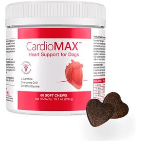 Heart Support Supplement for Dogs - L-Taurine, L-Carnitine, EPA & DHA, Coenzyme Q10 - Aids Circulatory Strength, Cardiovascular Support, Heart Muscle Function - Made in USA - 180 Soft Chews