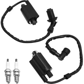 2 Set AM120732 Ignition Coil and Spark Plug Kit, Replacement for Kawski FD440V FD501D FD501V FD590V FD611V FD620D FD661D Engine, Replace 21121-2083 21121-2064 21121-2076
