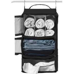 Artos Hanging Portable Luggage Suitcase Carry On Closet Shelving Organizer w/Hooks| for Travel, Camper, RV |Packing Cube(Turquoise)