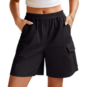 IVIR Bermuda Shorts for Women 7 Inch Inseam Knee Length Outdoor Cargo Shorts