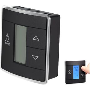 3316250.712 ترموستات منطقة أحادية RV للتحكم في HVAC ، استبدال أنظمة فرن و AC RV ، وحدة تحكم في درجة حرارة LCD 3 سلك مع الإضاءة الخلفية الأزرق (أسود)
