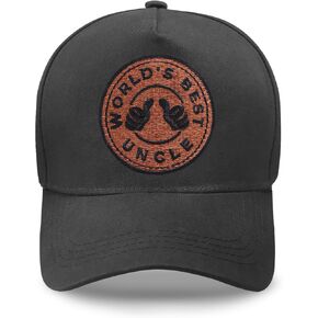 Uncle Gifts, World's Best Uncle Hat, Adjustable Embroidered Family Baseball Cap Black