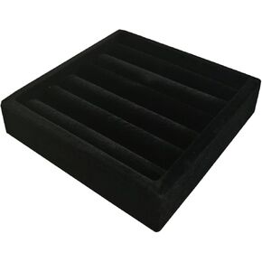 SCIKHETF Velvet 5 Slots Ring Earrings Trays Small Showcase Display Travel Ring Holder & Organizer (Purple)