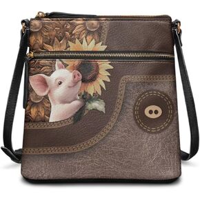 Lotusorchid Crossbody Shoulder Purse for Women, PU Leather Messenger Bag with Adjustable Strap and Multi Pockets in Kuwait