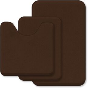 Black Bathroom Rug Set Memory Foam Bath Mats 3 Piece with Toilet Mats, Soft & Supportive, Shock Absorbing, Water Absorbent, Non-Slip Bath Rugs, Machine Washable, Area Rug, Home Decor Accessories