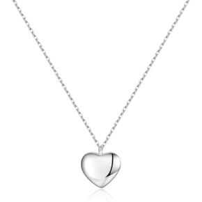 Sluynz 925 Sterling Silver Love Heart Choker Necklace للنساء المراهقات Simple Love Heart Netlace Netlace لعيد الأم