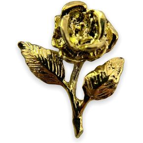 STOCKPINS Gold Rose Lapel Pin – Elegant Brooch for Men’s Suits and Women’s Accessories – Perfect for Mother’s Day, Valentine’s Day, and Weddings