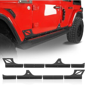 Hooke Road for Jeep Rocker Panel Guards Body Armor Cladding Skid Plate Slider for Jeep Wrangler JL Unlimited 4-Door 2018 2019 2020 2021 2022 2023 2024 2025