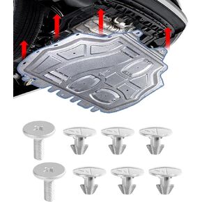 RACOONA 8Pcs Engine Lower Cover Pin Bolts, Car Accessories Radiator Engine Cover Pin Bolts, Splash Shield Screws, Replace 90674-TY2-A01 90105-TBA-A00