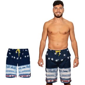 Banana Boat Mens UV Protection Four Way Stretch Volley Shorts Side Pocket | Swim Trunks | Quick Dry Shorts| Gym Shorts Men