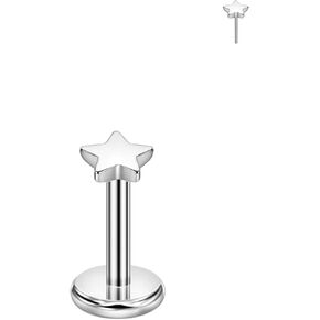FANSING Star Nose Rings for Women Men Surgical Steel Cartilage Earring Stud Threadless Labret Stud for Helix Rook Conch Tragus Earlobe Piercings