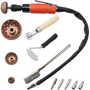 Professional Tire Repair Kits with 2500RPM Low-Speed Air Tire Buffer, Includes Tire Inner Liner Scrapper, Patch Roller, Tungsten Steel Buffing Wheel, and Precision Accessories for Tire Maintenance