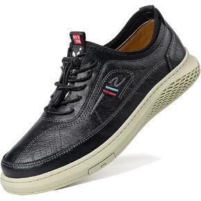 Moodeng Mens Dress Shoes Leather Causal Oxfords Lightweight Formal Business Shoes Adjustable Lacing Derby Shoes Comfortable Walking Loafers