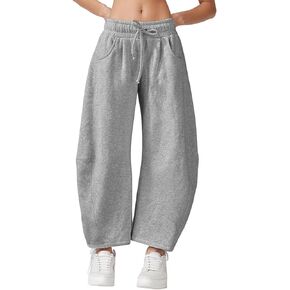 Wyeysyt للسيدات برميل الساق ساق المرونة مرنة حزام الساق الساق واسعة الساق السراويل السراويل القطن الفضفاض in Kuwait