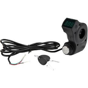 Electric Scooter Ignition Lock, One Button Start 3Pin Plug Design Electric Scooter Switch Lock with 2 Keys