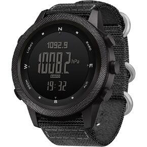 North Edge Tactical Military Watch - Watch Digital Outdoor Sports Watch للرجال ، عداد الخطى ، البوصلة ، السعرات الحرارية ، نطاق نايلون متين ، طراز: Apache -46