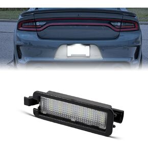 License Plate Light Compatible with Dodge 2015-2019 Challenger, 2015-2023 Charger, 2015-2023 Chrysler 300, 2017-2022 Jeep Compass, LED Rear Bumper Tag Lamp Assembly 1PCS